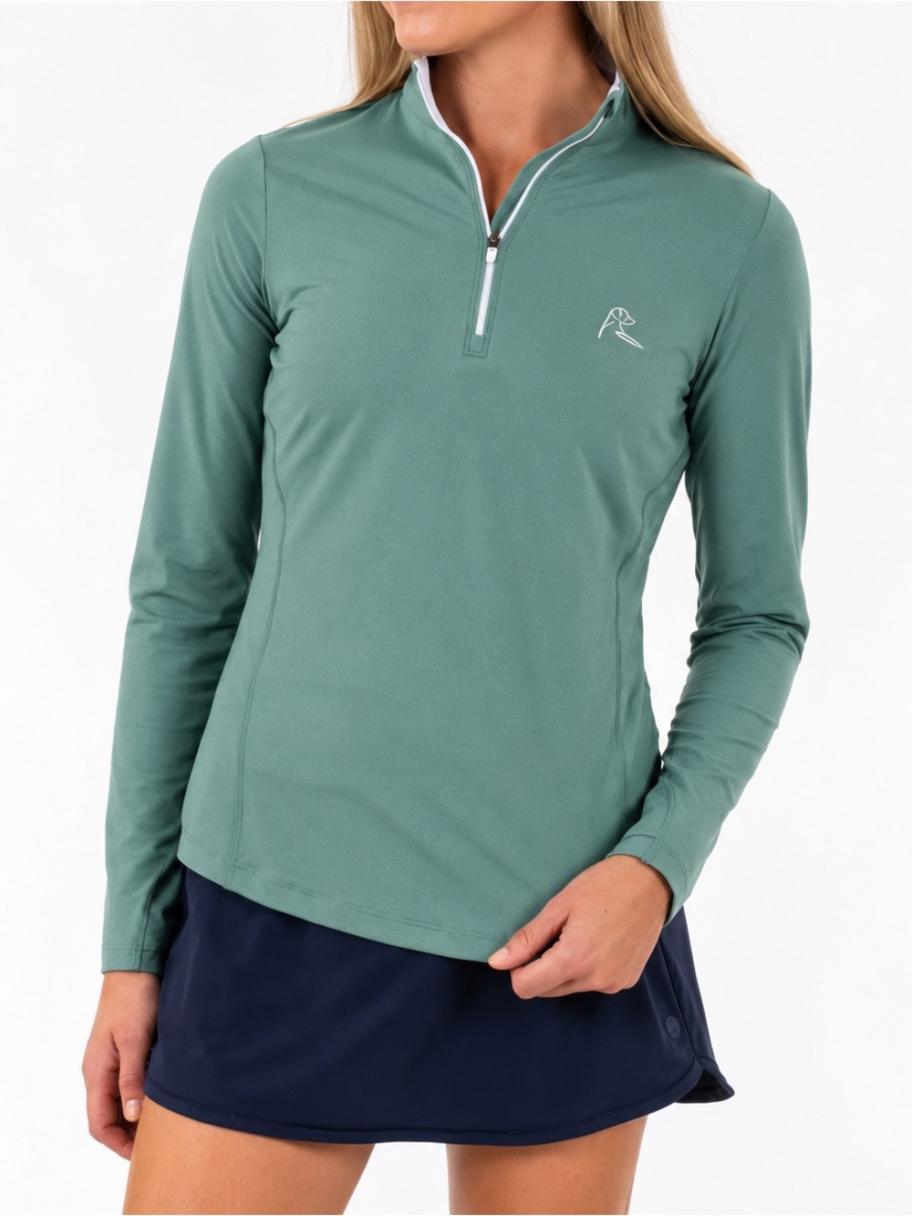 Rhoback Women’s Medium Green Performance Quarter Zip Pullover Long Sleeve Golf